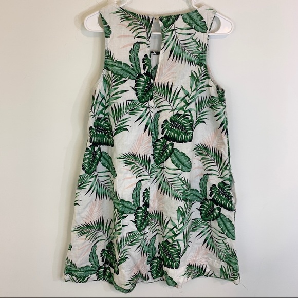 C&C California 100% Linen Palm Leaf Print Shift Dress Small - Picture 9 of 9